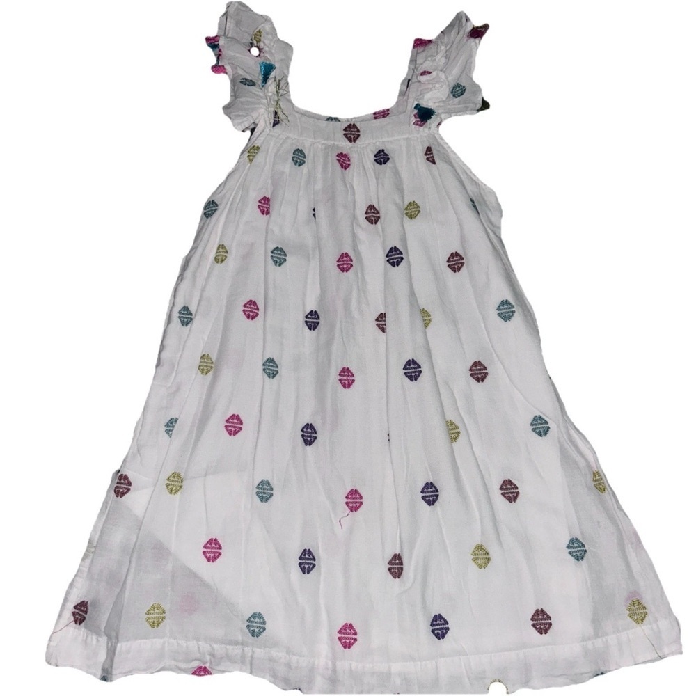 Roller Rabbit White Dress with Colorful Embroidery